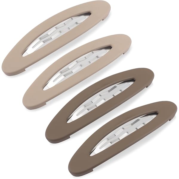 4 Stück Ovale Haarspangen, Wassertropfen-Form, Aus Metall & Kunstharz – Für Dickes, Dünnes & Feines Haar, Vintage-Look