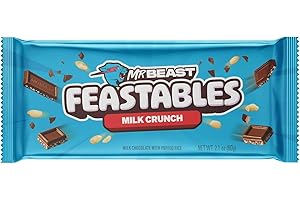 GÉNÉRIQUE MR. beast Chocolat Bar feastables by VA Potes Rehaussée de chocolat au lait crémeux et de beurre de cacahuète - Sans arômes artificiels - À savourer en tant que collation, dessert (Crunch)