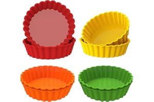 webake Tart Tins mini silikonowe naczynia do quiche, 10 cm, 8 szt. foremka do ciast, ciast, ciastek muffinowych