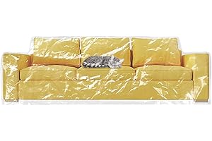 wokire Copridivano in plastica resistente, impermeabile, spesso, trasparente, protezione contro gli artigli di animali domestici, gatti, cani, in vinile, per riporre e spostare (divano, 1 pezzo)