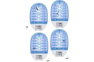 HENESE Lampada Antizanzare Elettrica, Zanzariera Elettrica con Luce, per Casa Giardino Interno Esterno Cucina Soggiorno, per Insetti Zanzare, Mosca,Falene,4 Pack