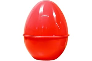 Clondo Uovo da Riempire, Guscio Pasqualone Vuoto, Plastica, 39 Centimetri (Rosso)