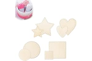 0XBIT Korbboden zum Häkeln, 8 Stück Taschenboden zum Häkeln, Korbflechtset, Selfmade Korbboden, Herzstern Runder Korbboden mit Löchern, für Häkeltaschen, Dekoration, Kreative Handarbeiten