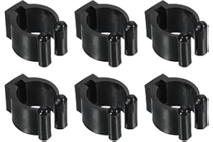 PATIKIL Porte-Clip de Localisation de Queue de Billard de 23 mm de Diamètre, Lot de 6 Clips en Plastique pour Queue de Billard et Canne à Pêche, Support de Rangement, Couleur Noire