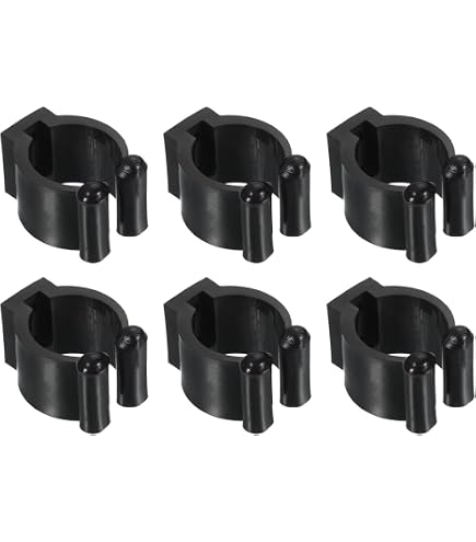 6 Clip Porta Stecca Da Biliardo E Canna Da Pesca - Supporti A Muro In Plastica Nera Per Biliardo, Snooker, Canna Da Pesca