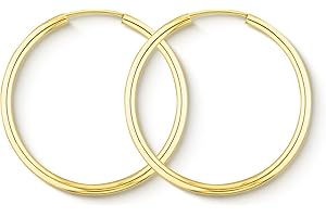 EDELIND Orecchini Cerchio Donna 30 mm largh. 2 mm Oro Giallo 333, 375, 585, 750 con Scatola Regalo per Gioielli