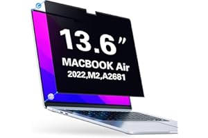 PYS Magnétique Filtre de Confidentialité pour MacBook Air 13,6 Pouces M4 (2025), M3 (2024), M2 (2022) – Film de Protection Anti-espion, Anti-éblouissement, Anti-rayures, Mat, Facile à Installer