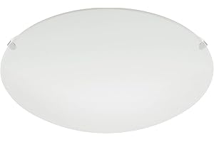 EGLO Lampa sufitowa MARS, 1-ogniskowa lampa ścienna, stalowa lampa sufitowa, kolor: biały, szkło: biały satynowany, oprawka: E27