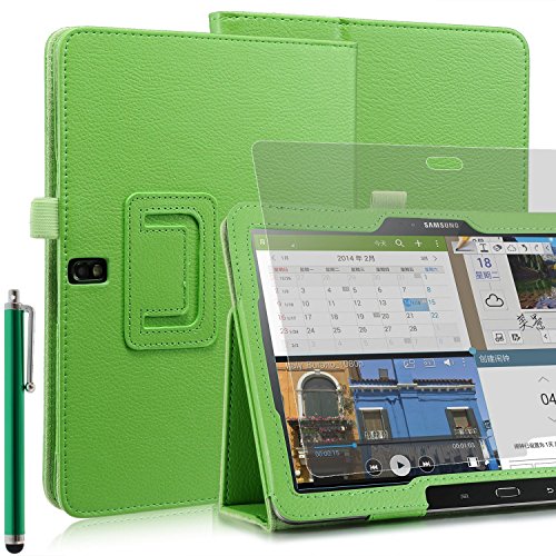 Preisvergleich Produktbild Invero® Premium Hülle Ledertasche umfasst Ständer Feature, Displayschutzfolie und Eingabestift Kugelschreiber für Samsung Galaxy Note Pro 12,2 Zoll SM-P900 SM-P905 (Grün / Green)