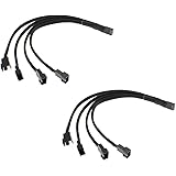 upHere PWM 4 Pin Câble répartiteur de ventilateur câble d'alimentation de ventilateur d'ordinateur Fan Splitter Câble Convert
