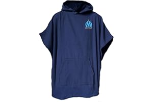 OMYDREAM OM Poncho de bain Logo Enfant | 100% Coton | OEKO-TEX | Taille 4/8 ans | Bleu marine
