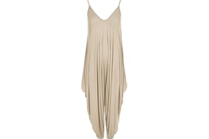 WearAll Femmes Lagenlook à lanières Sarouel Baggy Combinaison Robe Haut combinaison Caraco 10-20