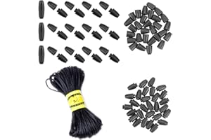 Zaky Hebilla de cierre de seguridad de plástico de 24 mm, color negro con 20 m de nailon trenzado, cuerdas para collares, pulseras, joyería, manualidades, 30 unidades