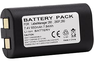 Fayerkar Batteria agli ioni di litio compatibile con Dymo LabelManager 260, 260P, 280, PnP, fotocopiatrice, scanner, stampante per etichette (7,4 V, 650 mAh)