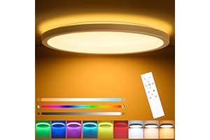 ‎OPPEARL LED Deckenleuchte Dimmbar mit Fernbedienung, 24W Deckenlampe RGB Farbwechsel Rund, 3000K-6500K Lampe Deckenbeleuchtung als Wohnzimmerlampe Schlafzimmerlampe Küchenlampe Kinderzimmer Lampe usw. Ø30CM