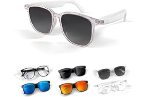 Xmenha AI Smart Bluetooth Glasses Sunglasses for Women Men with Open Ear Speakers Bluetooth Headphones Real Time Language Translator Translation Eyeglasses for Sports Driving Outdoor