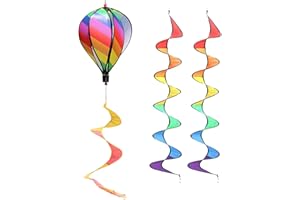 SMGBWAY Windspiel Ballon, Windspiele Für Draußen Hängend HeißLuftballon Deko Windspiel Ballon Windfahne, Buntes Windspiel Wind Spinner Zelt UV-beständig und Wetterfest für Garten und Zuhause Garten