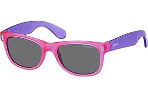 Polaroid Kids' P0115 Rectangular Sunglasses, Purple (Violet Pink Fluo/Grey Polarized), 46