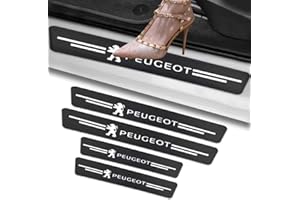 DLGJZS Car Kick Plates for Peugeot Partner Van 2019-2024,Carbon Fiber Car Door Edge Guards Door Sill Protector Car Door Edge Guards Threshold Emblem logo Car Accessories Styling