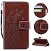 Produktbild Sycode Galaxy S7 Edge Hülle,Galaxy S7 Edge Case,Galaxy S7 Edge Schutzhülle,PU Leder Wallet Tasche Brieftasche im Bookstyle Schön Retro Elegant Geprägt Pflaumenblüte Blumen Biene Muster Malerei Flip Lederhülle Hülle Soft Silikon Magnetverschluss Wallet Case Kunstleder Tasche Cover mit Standfunktion und Kartenfächer Tasche Wallet Case Cover für Samsung Galaxy S7 Edge-Braun