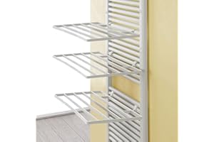 Inbagno Stendibiancheria per scaldasalviette Set 3 Pezzi, 51 x 36 cm, Portata 5 kg in Polipropilene 100%, Regolabile in Due Posizioni