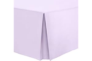 NIMSAY HOME Easy Care Plain Dyed Polycotton Box Pleated Base Platform Valance Bed Sheet with 40cm (16 inch) Skirt - King - Lilac