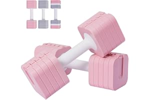 EIGFOH Mancuernas Ajustables, Mancuernas 10KG(2 * 5KG), Impermeable y Ahorrar Espacio, Fácil de Ajustar, Pesas y Mancuernas, Pesas Ajustables, Ideales para Entrenamiento Gimnasio en Casa