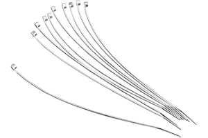 HIGHWAY HAWK Chrome Cable Ties for Motorcycle/Automotive Use and Custom Finish - 200mm