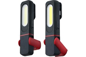 Wigearss 2 Pezzi Torcia Magnetica Ricaricabile USB Lampada da Lavoro Officina Luce LED COB Portatile