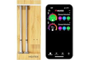 MEATER Pro Duo: Smart Meat Thermometer Digital | 550°C Hitzebeständigkeit | Große Reichweite | Zertifizierte Genauigkeit | BBQ, Ofen, Grill, Smoker, Fritteuse, Friteuse | 50+ Rezepte in App
