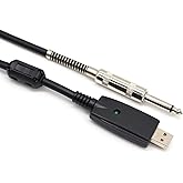 SiYear - Cavo USB per chitarra – USB 2.0 maschio a 6,35 mm TS mono elettrico per chitarra, cavo audio da studio per chitarra,