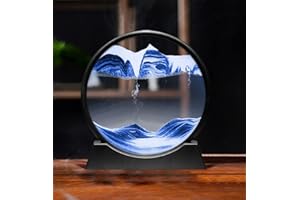 YAIHE, Oggetto decorativo con sabbia in movimento, rilassante, decorazione da scrivania, colore: blu oceano