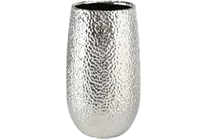 Boltze Lajos (kolor srebrny, wysokość 31 cm, doniczka na kwiaty, metaliczny wygląd, elegancki wazon, obiekt dekoracyjny, dekoracja) 5339500, P323411