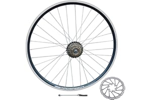 Madspeed7 QR 26" (ETRTO 559x19) MTB Mountain Bike REAR Wheel + 7 speed Freewheel (14-28t) + 160mm Disc Brake Rotor - Double Wall Rim - Sealed Bearings Hub