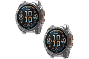 SEIAIYG Etui kompatybilne z Garmin Fenix 8 47 mm, [2 sztuki] miękkie etui z TPU, odporne na zarysowania do osłony ramy, przezroczyste + przezroczyste