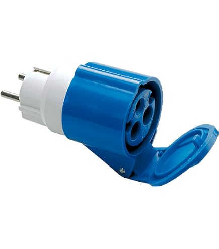 Adaptador Industrial Cetac Schuko Wolfpack - 2 Polos Con Tapa De Protección - Para Uso En Talleres Y Entornos Industriales