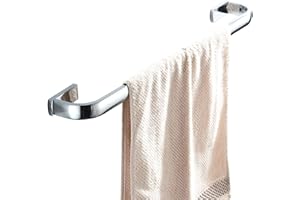 Flybath Towel Rail Bar Single Layer Brass Holder Wall Mounted 57 cm / 22.44 inches, Polished Chrome
