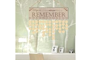 FDIT 3 Piezas DIY Innovador recordatorio de cumpleaños Familiar Colgante DIY decoración de Tablero de Calendario de Madera para Escuela de Oficina en casa