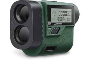Huepar HLR1000 Pro Telémetro de golf 1100 yardas - 6X Buscador de alcance láser con trayectoria/Flagpole Bloquear/Distancia/Velocidad, caza, uso en exteriores/Distancia/Velocidad, Pantalla LCD externa
