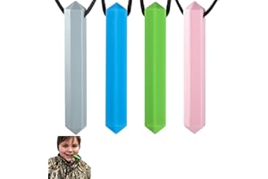 ZYPHONX 4 PCS Chew Necklace, Best for Kids or Adults That Like Biting or Have Autism, Diamond Teething Stick, Anti-Autism Silicone Teether