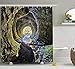 Produktbild JIEKEIO Natural Cave Decorations Shower Curtain Set, Buried Ancient Den Eroded River Earth Underground Passage to The Surface Exit Photo, Bathroom Accessories, 60W X 72L Inches Long, Grey