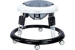 UBRAVOO Adjustable Baby Walker, Walkers for Baby with Universal Wheels, Height Adjustable, Folding & Compact Walker for Girls Boys 6-18 Months, Flax Grey