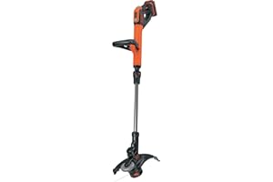 BLACK+DECKER Cortabordes PowerComm 18V, Ancho de Corte 28cm, Batería 2.0Ah, 2 Velocidades, Cabezal Giratorio 180°, Tubo Telescópico, 40min Autonomía, STC1820EPC-QW