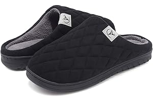 VIFUUR Damen Herren Hausschuhe Memory Foam Pantoffeln Wolle-Like Plüsch Futter Hohe Dichte Warme Indoor Outdoor Anti-Rutsch-Gummisohle Slip On Schuhe