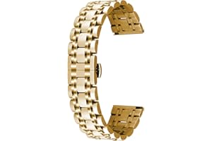 Kai Tian 7 rzędów bransoletka ze stali nierdzewnej, pasek do zegarka 20 mm, 22 mm, szczotkowany, polerowany, dla mężczyzn i kobiet, szybkie uwalnianie, zwężane