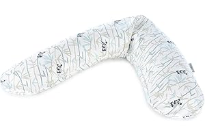 Theraline Funda de repuesto para el cojín original de maternidad y lactancia, 190 cm, 100% algodón, color: oso de bambú