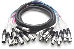 Seismic Audio - 8 Channel XLR Snake Cable - 10 Feet Long - Pro Audio Snake for Live Live, Recording, Studios, and Gigs - Patch, Amp, Mixer, Audio Interface 10'