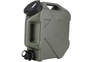 Azazaza 10/11/18.5L Water Container with Tap, Portable PE Water Bucket with Tap, BPA-Free Water Carrier with Replacement Cover, Easy Clean Camping Water Containers with Pipe for Outdoor