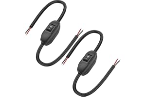 MEIRIYFA Set med 2 på/av vippbrytare 12 V-24 V med förmonterad kabel i båda ändar, på/av-brytare med DIY-kabel för lampor, LE