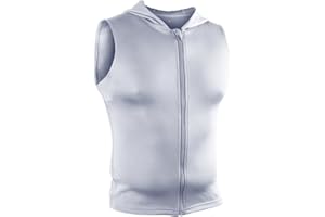 MUSCLE ALIVE Męska sportowa bluza z kapturem, bez rękawów, zamek błyskawiczny, trening, koszulka z poliestru i elastanu